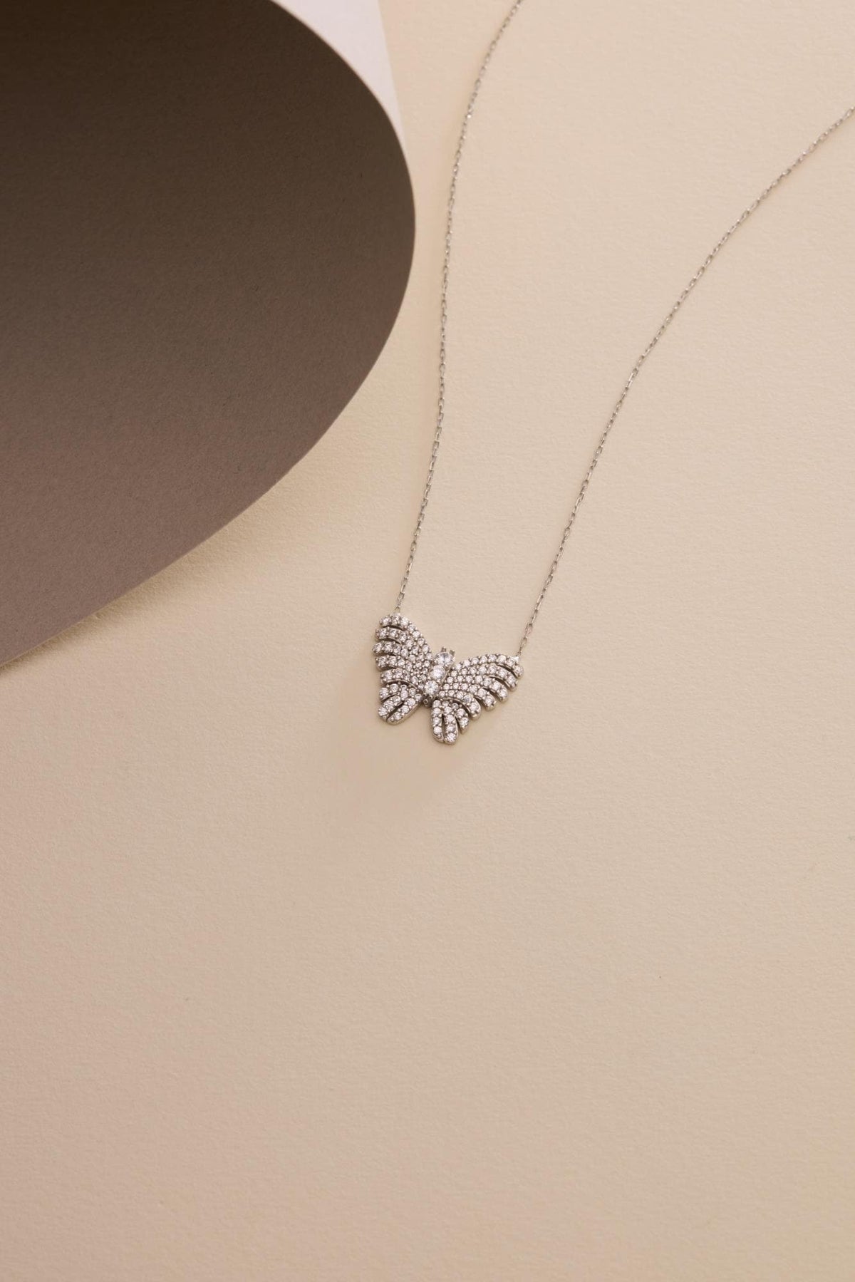 Butterfly Necklace Silver 925 | Zircon Wings Pendant | Dainty Rhodium Jewelry | Gift for Her