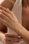 Sterling Silver Star Hand Chain Bracelet – Minimalist Zircon Celestial Jewelry