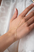 Gold Plated Sterling Silver Shahmaran Hand Bracelet | Minimalist Jewelry