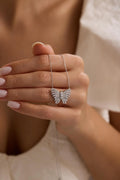 Butterfly Necklace Silver 925 | Zircon Wings Pendant | Dainty Rhodium Jewelry | Gift for Her