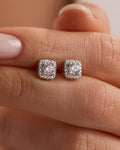 Sterling Silver Solitaire Stud Earrings | Zircon Minimal Design  (NRZ1000875)