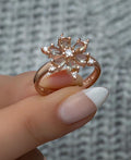 Camellia Flower Ring, Adjustable 925 Sterling Silver Zultanite Stone Ring for Women (NRZ998750)