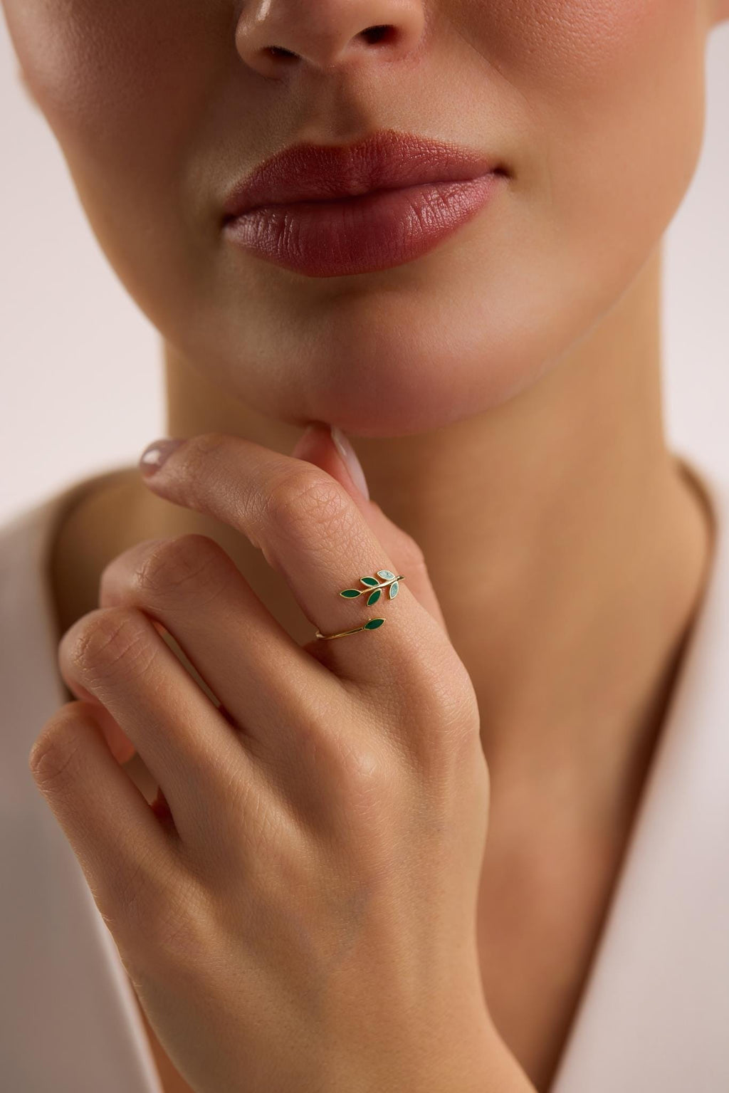 Olive Branch Ring | 925 Sterling Silver Adjustable Gold Plated Minimal Ring