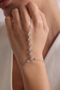 Sterling Silver Shahmaran Bracelet - Zircon Hand Chain Jewelry