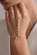 Gold Plated Sterling Silver Shahmaran Bracelet, Zircon Hand Chain
