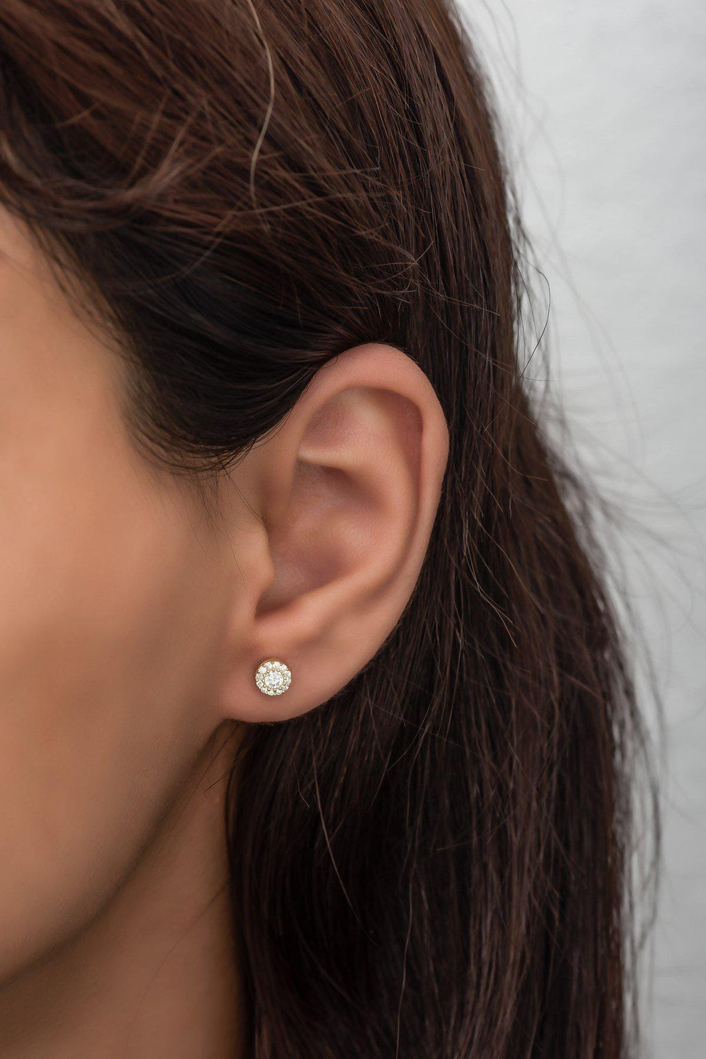 925 Sterling Silver Gold Plated Mini Zircon Stud Earrings | Minimal Everyday Jewelry