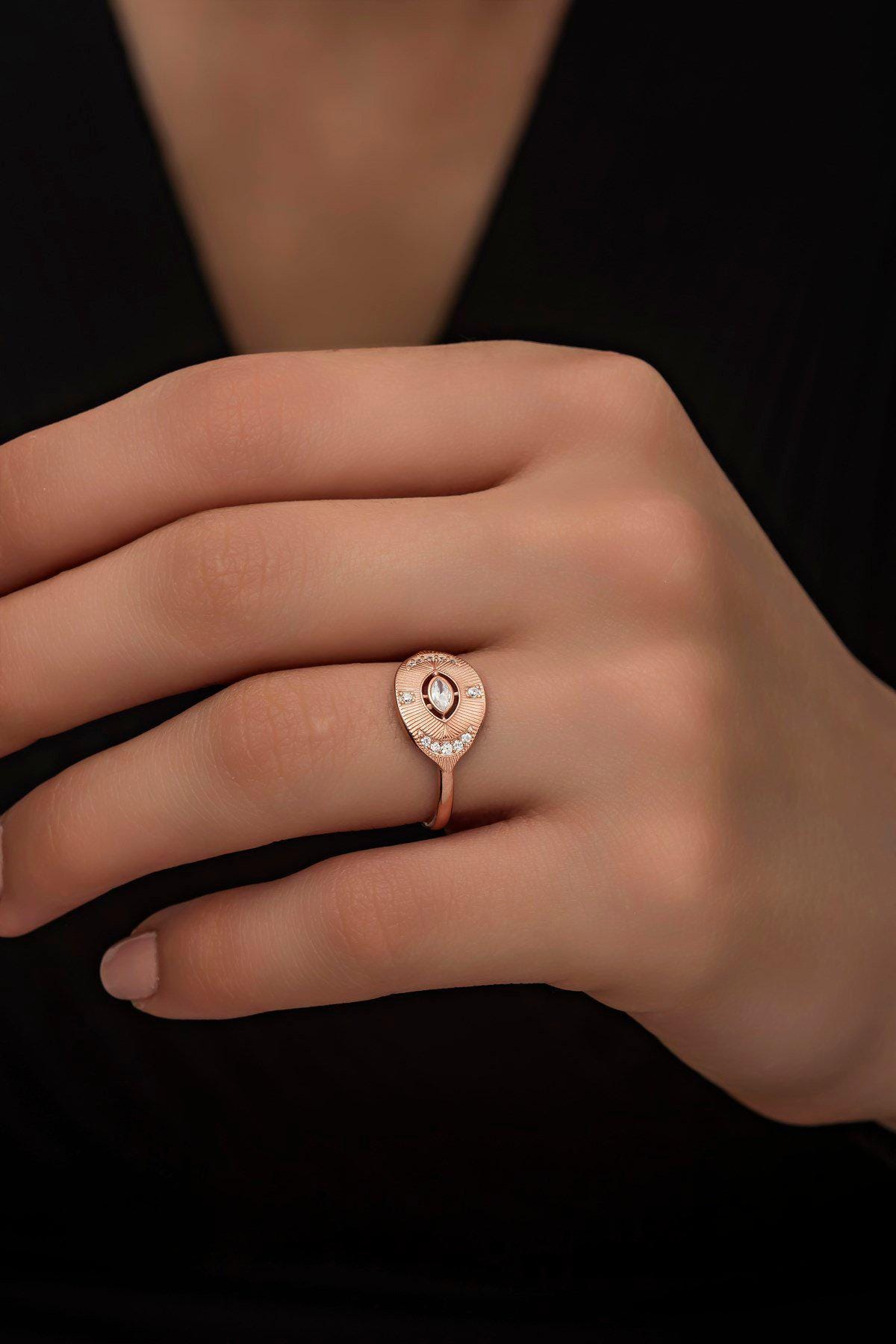 Rose Design Ring, Adjustable 925 Sterling Silver Zircon Ring for Women (NRZ998458)