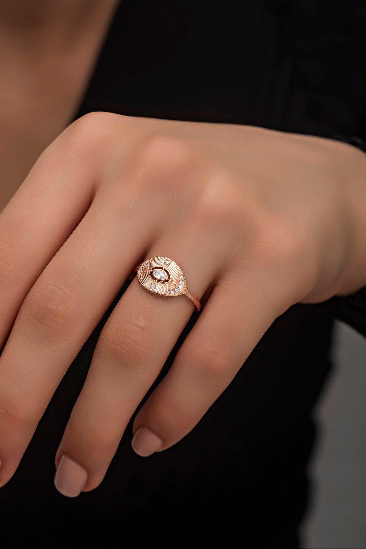 Rose Design Ring, Adjustable 925 Sterling Silver Zircon Ring for Women (NRZ998458)