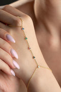 Gold plated Heart Shahmaran Bracelet | Sterling Silver Zircon Hand Chain