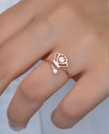 Crown Ring with Zircon | 925 Sterling Silver Adjustable Rose Gold Plated Ring