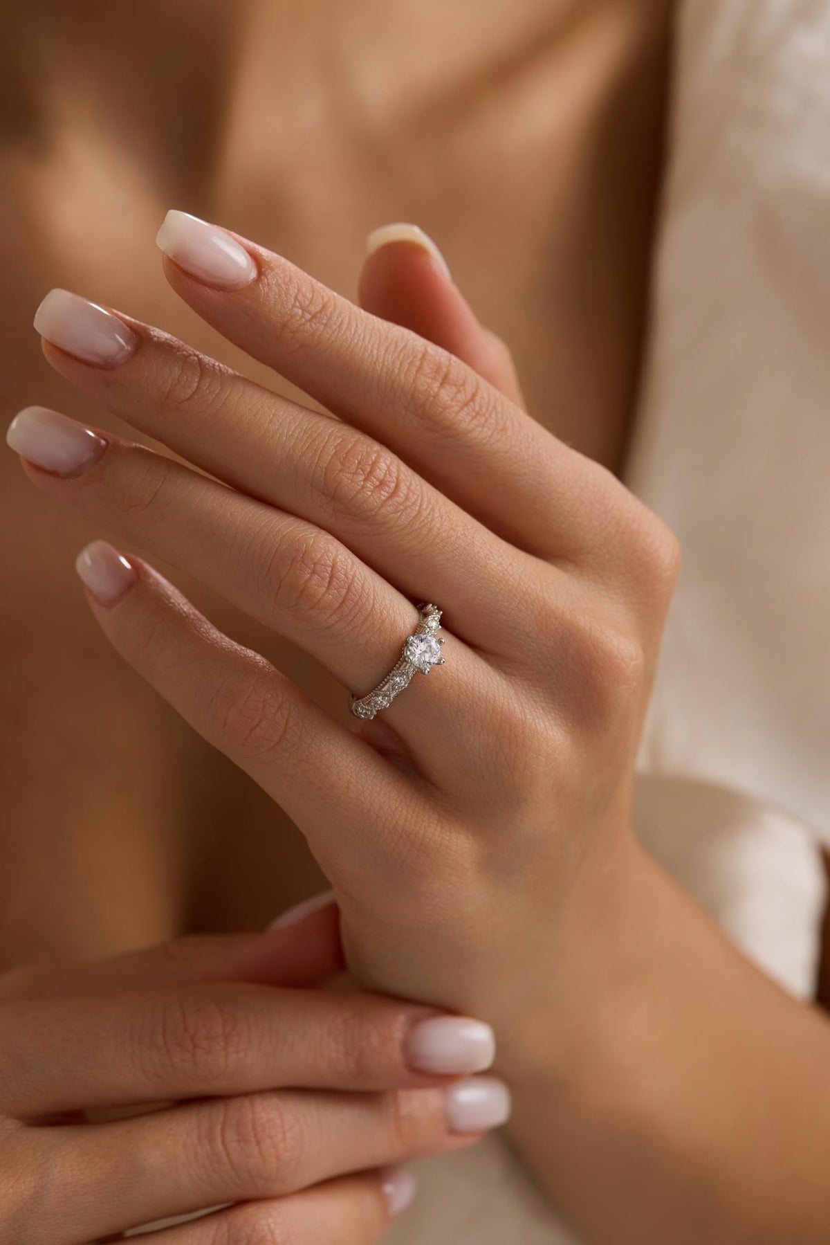 Solitaire Zircon Ring | 925 Sterling Silver Adjustable Rhodium Plated Ring