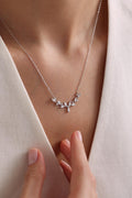 925 Sterling Silver, Ivy Leaf Necklace, Zircon Nature Jewelry