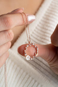 925 Sterling Silver, Magnolia Necklace, Rose Gold Floral Zircon Jewelry