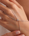 Silver Star Hand Chain Bracelet | 925 Sterling Silver Minimal Jewelry (NRZ999840)