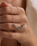 Green Ivy Necklace, 925 Sterling Silver, Rose Gold Plated Vine Pendant