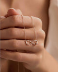 Infinity Heart Necklace, Rose Gold Sterling Silver Love Pendant for Women