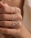 Infinity Heart Necklace, Sterling Silver Rhodium Love Pendant for Women