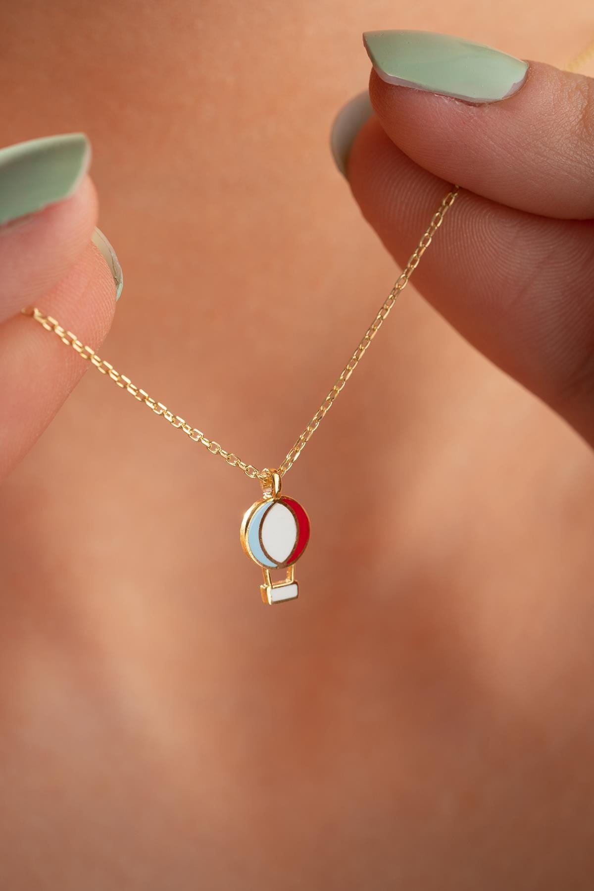 Dainty Balloon Necklace | 14K Gold Plated Sterling Silver
