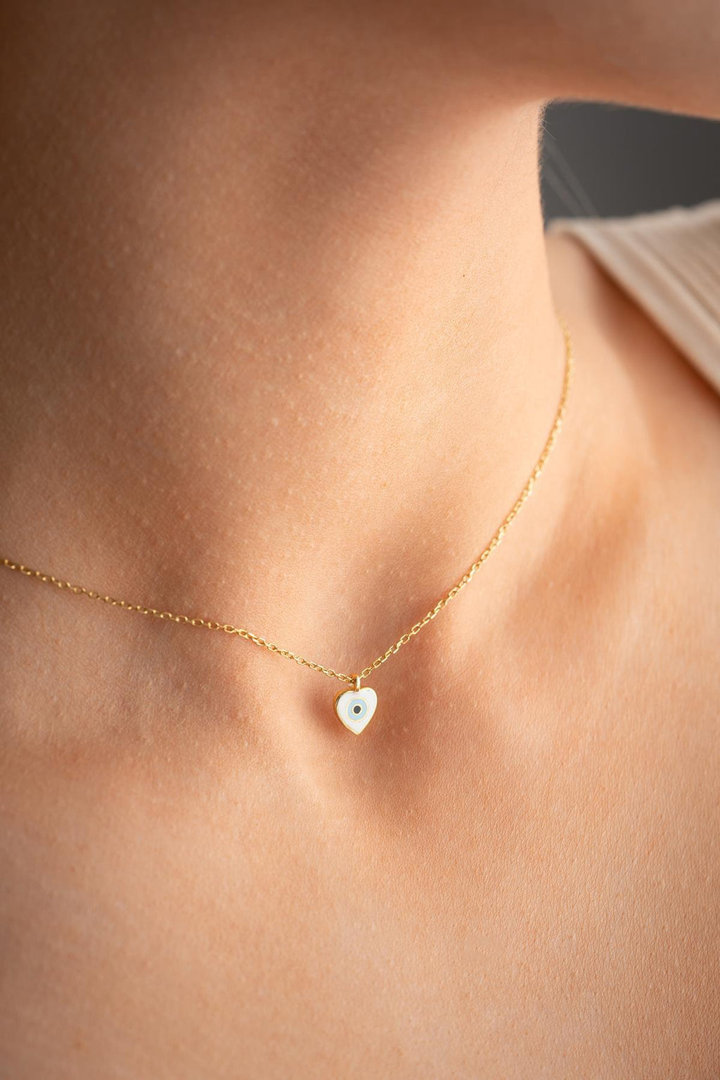 Minimal Heart Necklace | 14K Gold Plated 925 Silver Enamel Pendant
