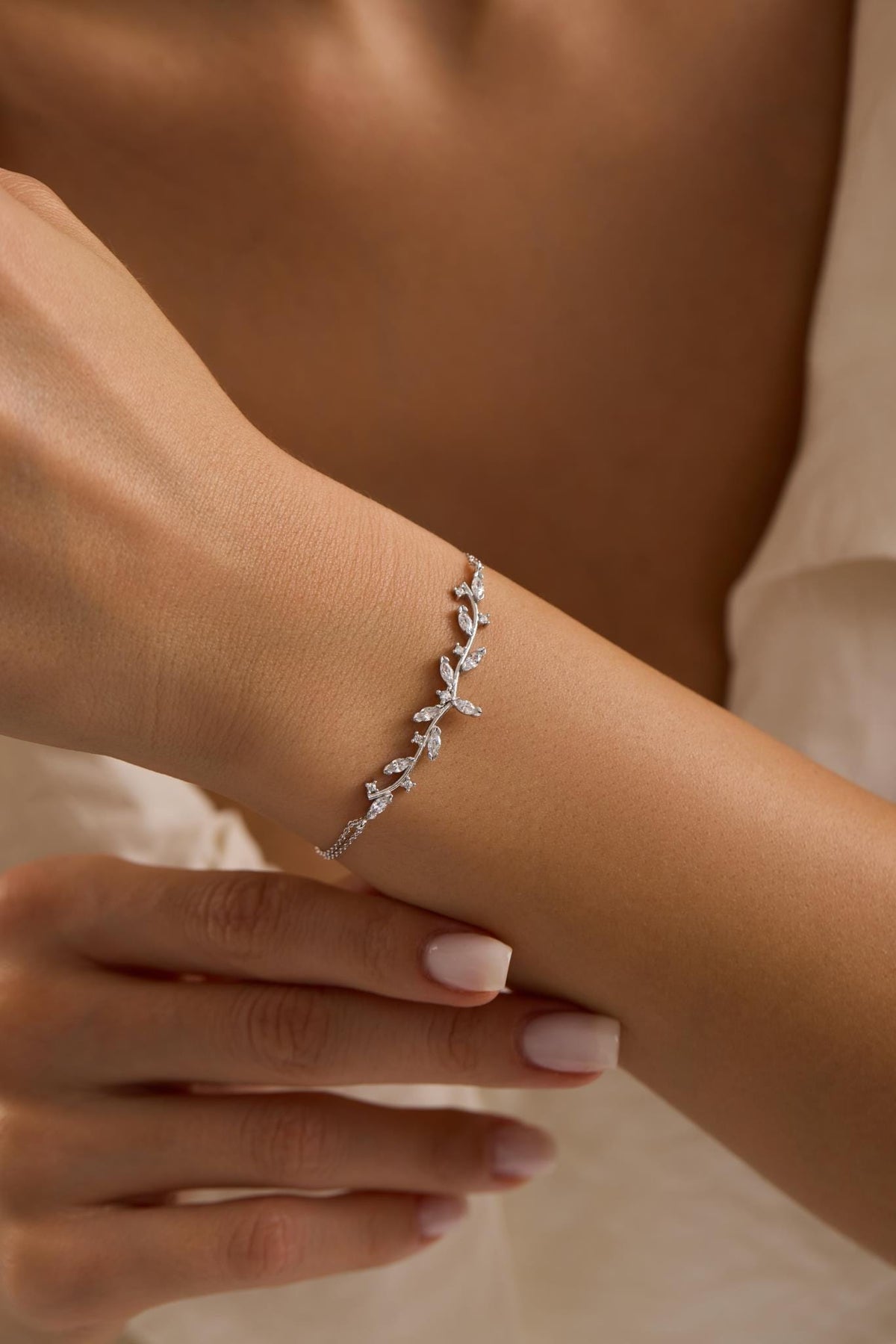 925 Sterling Silver Rhodium Plated Bracelet | Marquise Zircon Gift for Her