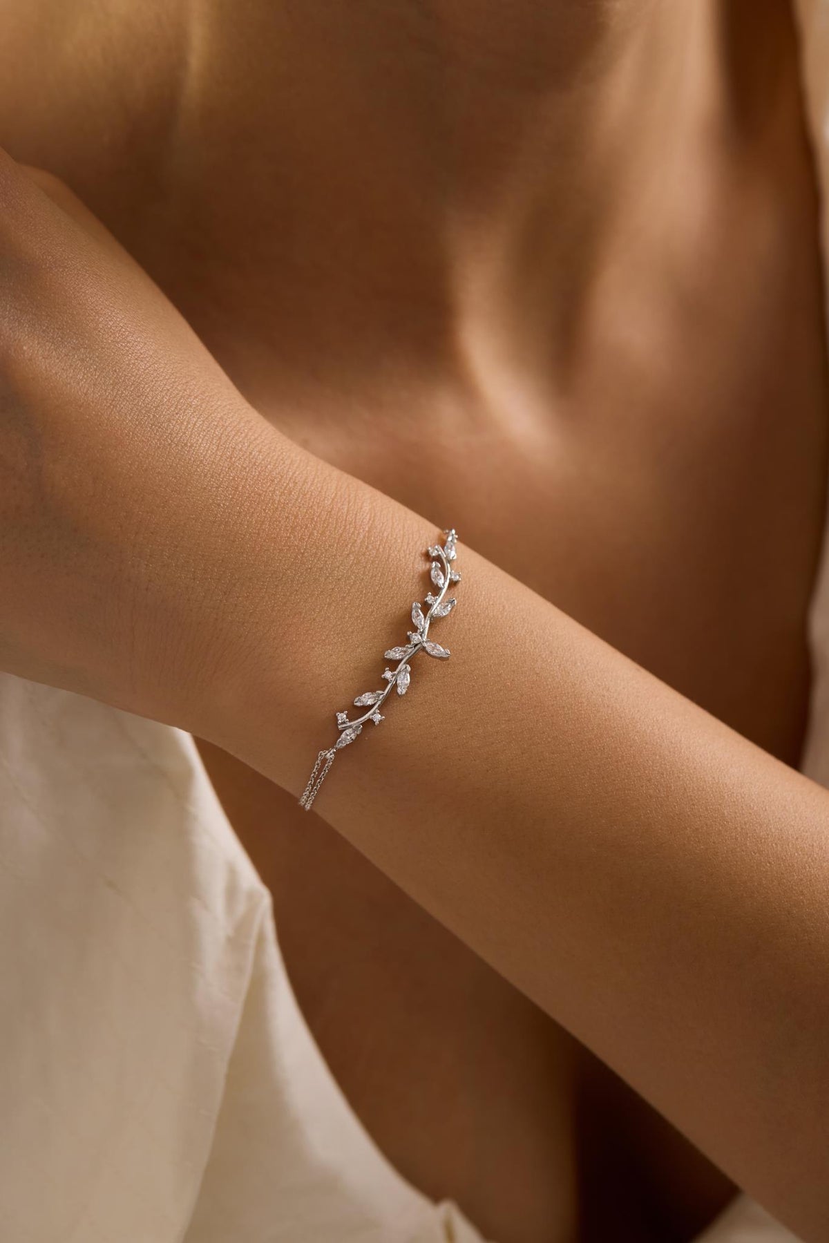 925 Sterling Silver Rhodium Plated Bracelet | Marquise Zircon Gift for Her