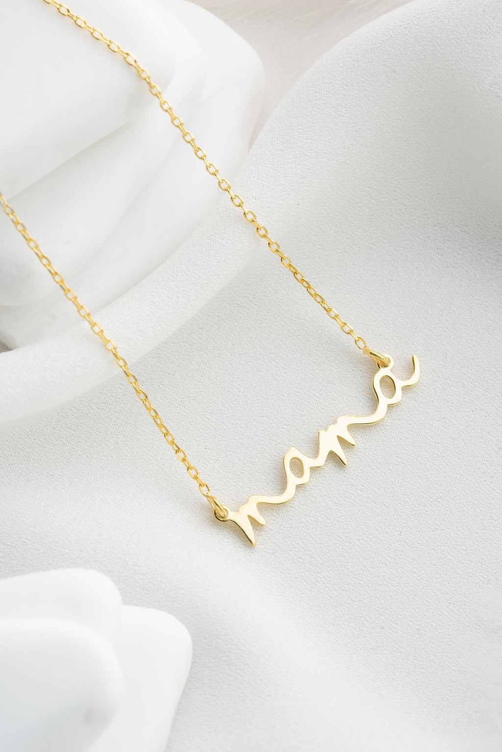 Mama Necklace Sterling Silver | Gold Plated Mom Pendant with Zircon Gift for Mother