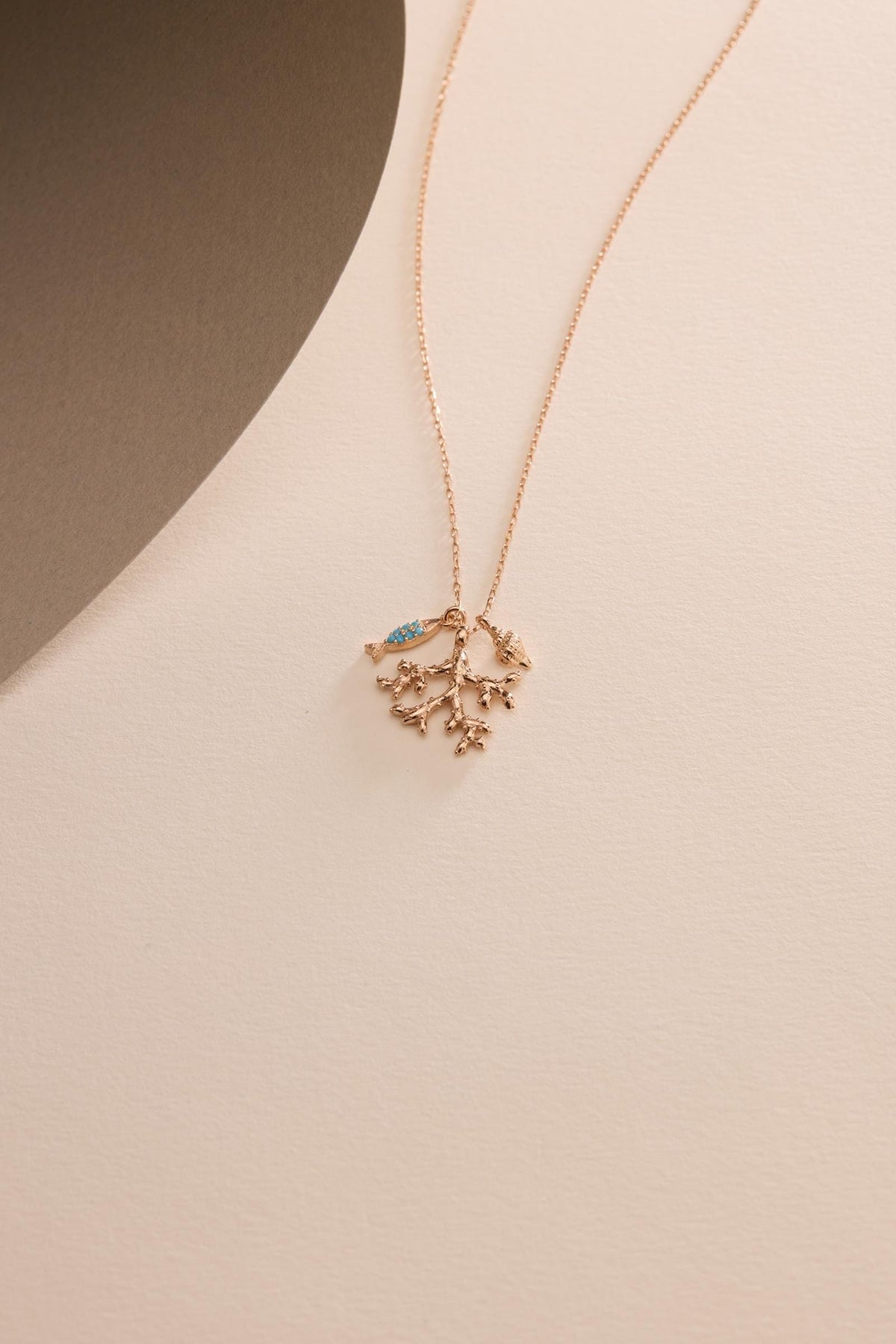 Turquoise Ocean Necklace, 925 Sterling Silver Jewelry, Rose Gold Plated Pendant