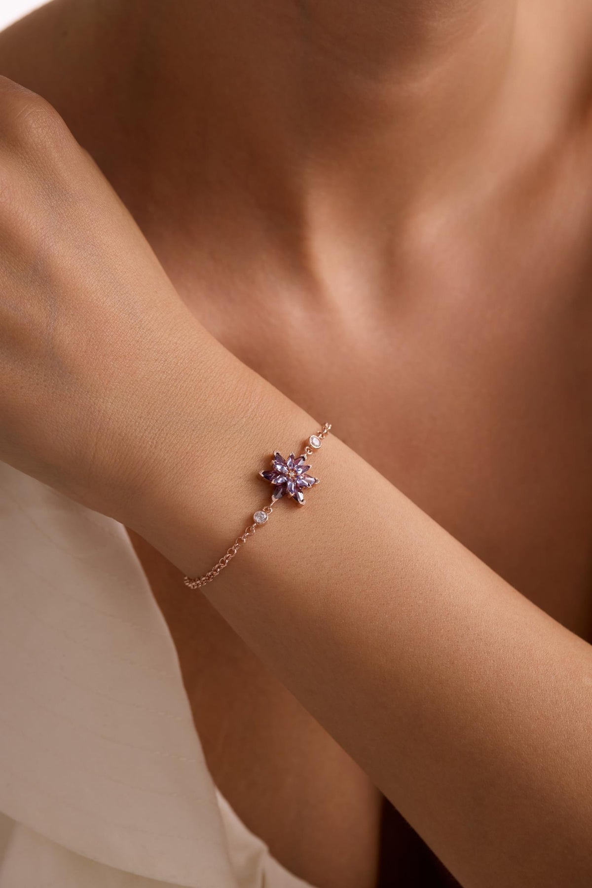 925 Sterling Silver Lotus Bracelet | Adjustable Doc Chain | Minimal Spiritual Jewelry Gift for Women