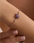 925 Sterling Silver Lotus Bracelet | Adjustable Doc Chain | Minimal Spiritual Jewelry Gift for Women