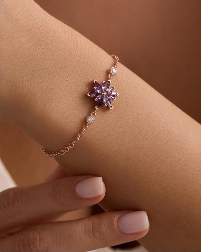 925 Sterling Silver Lotus Bracelet | Adjustable Doc Chain | Minimal Spiritual Jewelry Gift for Women