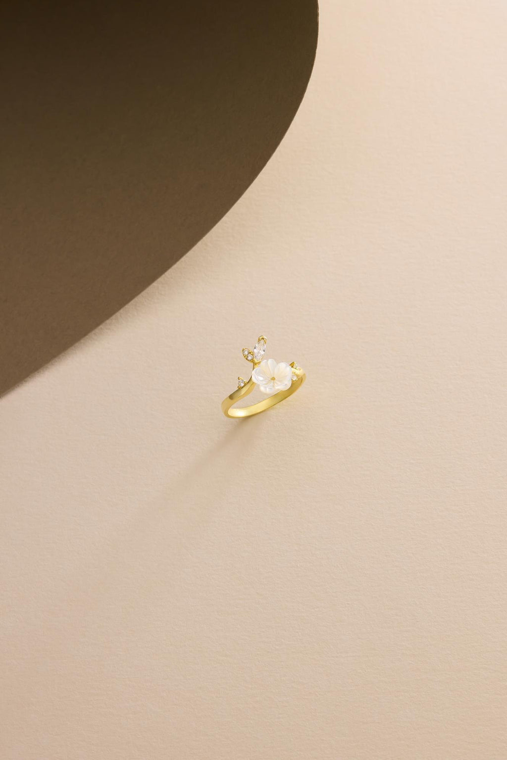 Adjustable Magnolia Flower Ring | 925 Sterling Silver Gold Plated