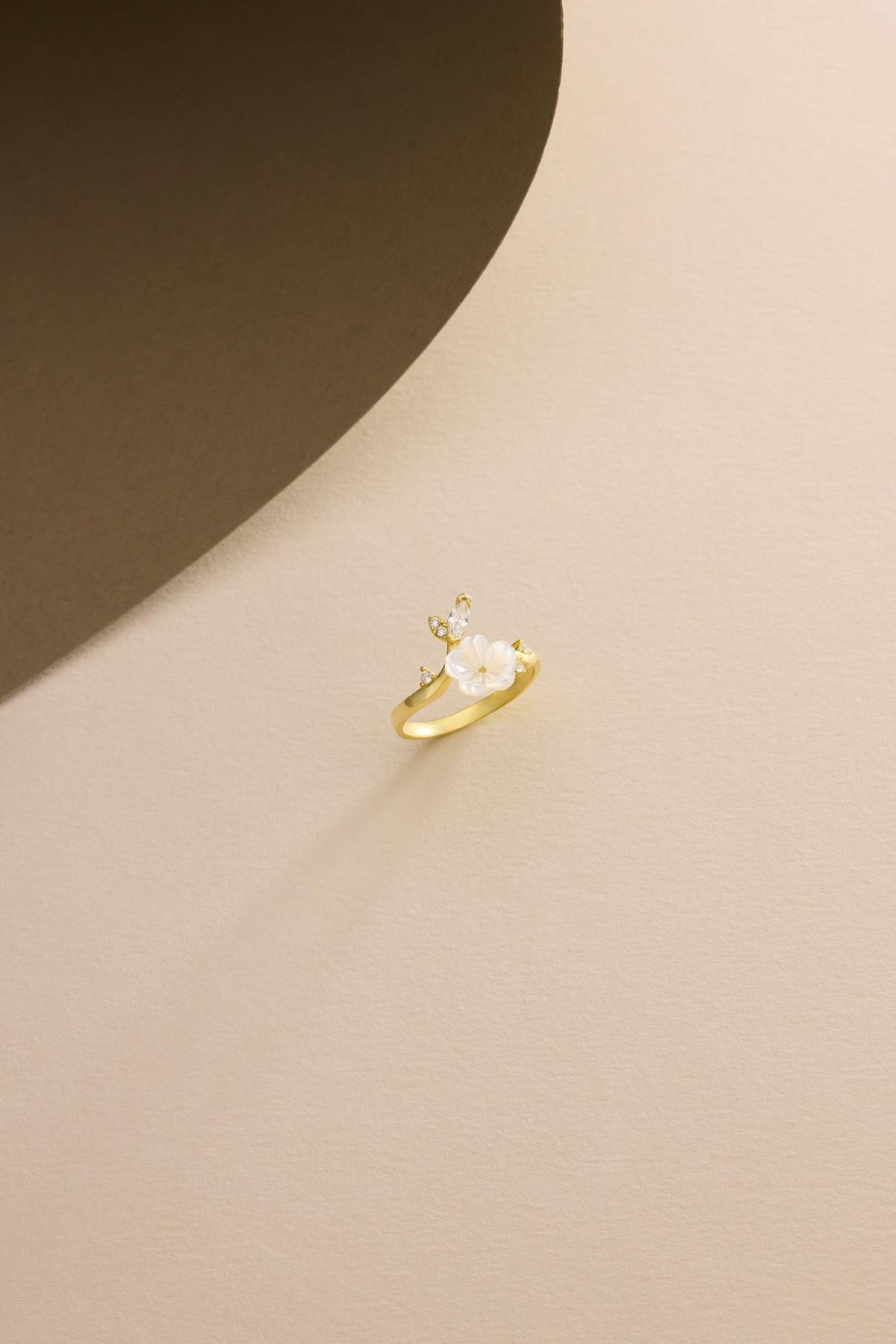 Adjustable Magnolia Flower Ring | 925 Sterling Silver Gold Plated