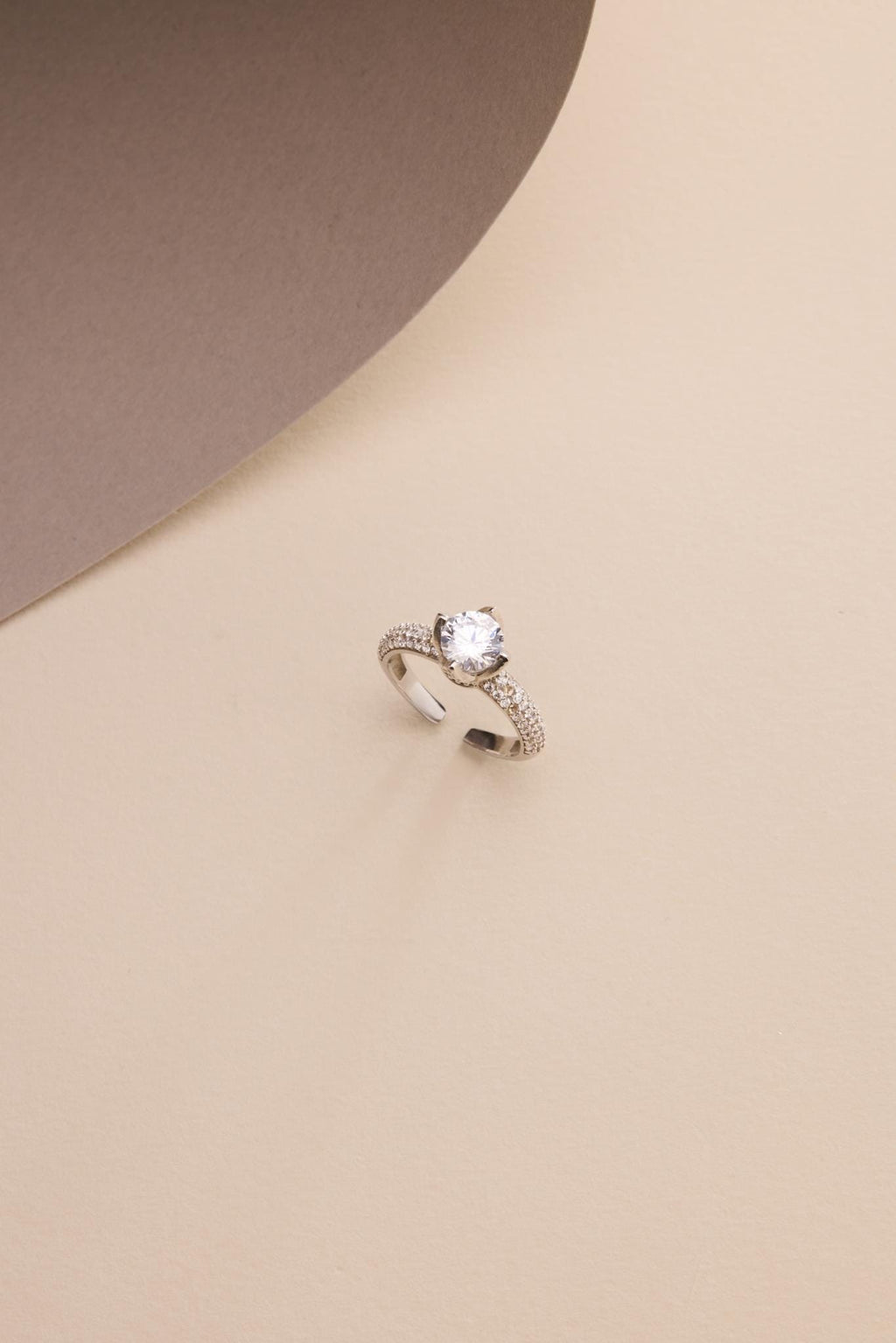 Adjustable Solitaire Ring | 925 Sterling Silver 6mm Zircon Promise Ring