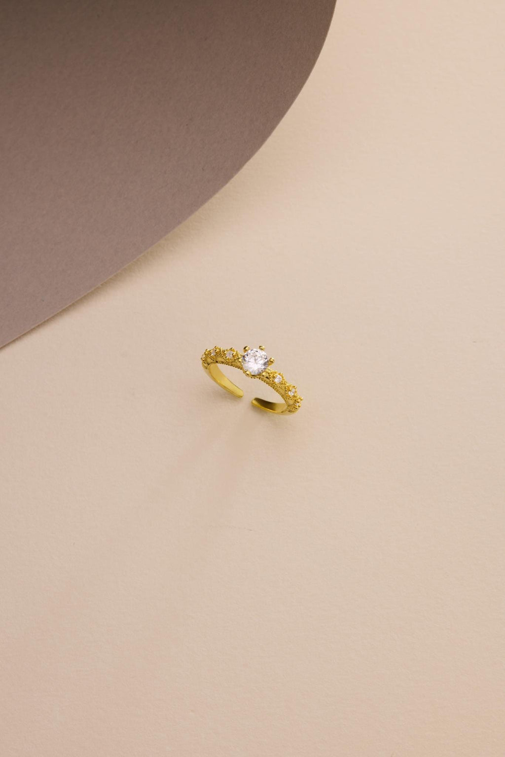 Adjustable Solitaire Ring | 925 Sterling Silver Zircon Promise Ring