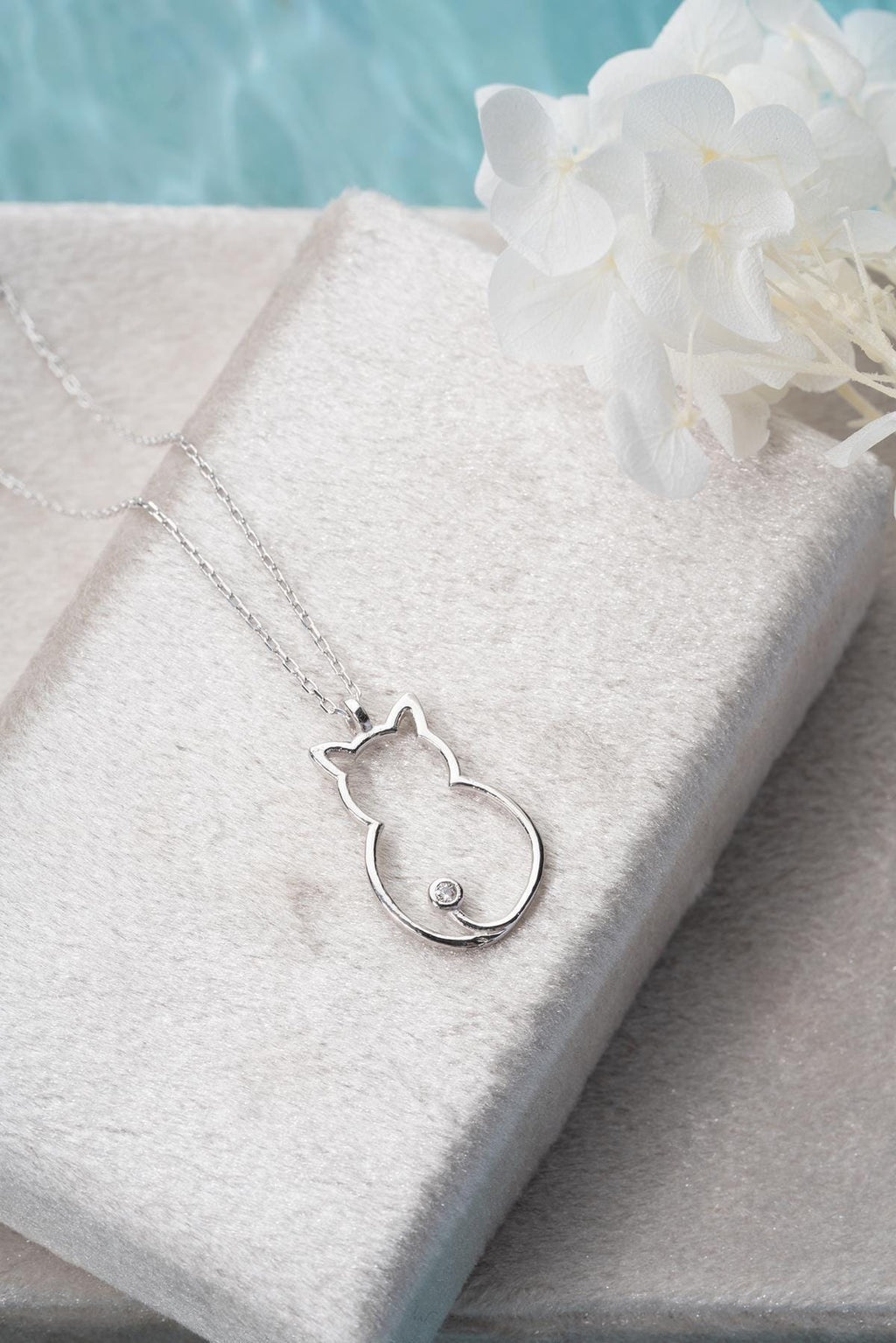 925 Sterling Silver Cat Necklace | Minimal Zircon Pendant Gift for Women