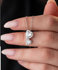 Double Heart Necklace 925 Sterling Silver | Zircon Romantic Gift for Her