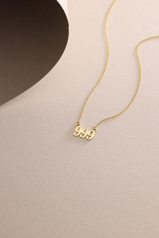 999 Angel Number Necklace | 14K Gold Plated 925 Silver Dainty Charm