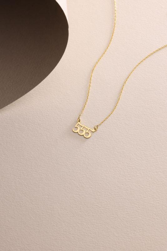 555 Angel Number Necklace | 14K Gold Plated 925 Silver Dainty Charm