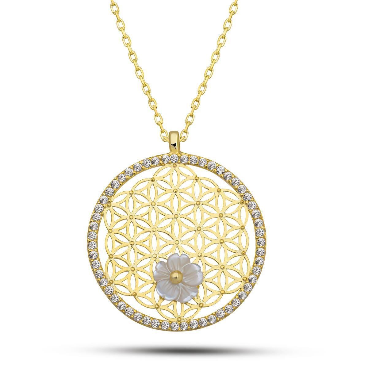 Magnolia Flower Necklace | 14K Gold Plated 925 Silver | Zircon Life Bloom Pendant