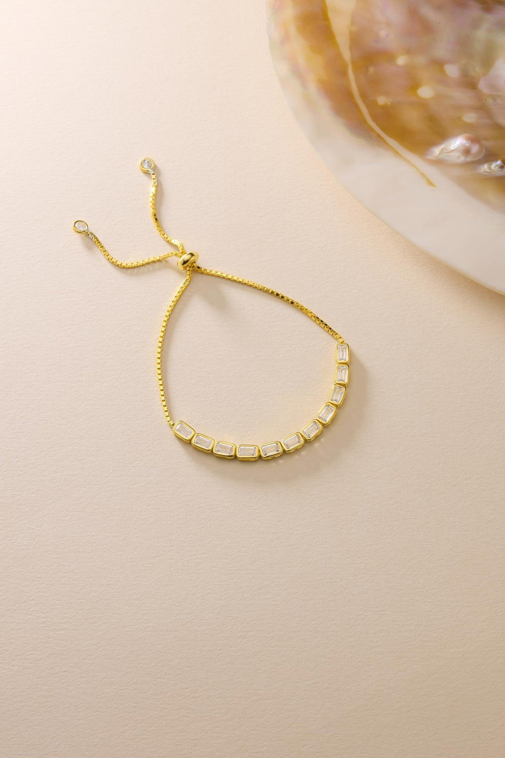 Adjustable Gold Tennis Bracelet | 925 Sterling Silver 14K Gold Plated