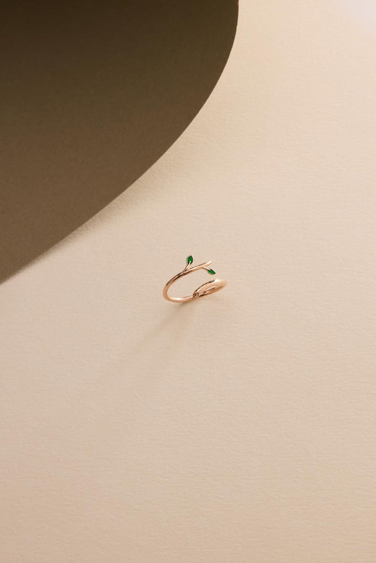 Minimal Leaf Ring | 925 Sterling Silver Rose Gold Adjustable Ring