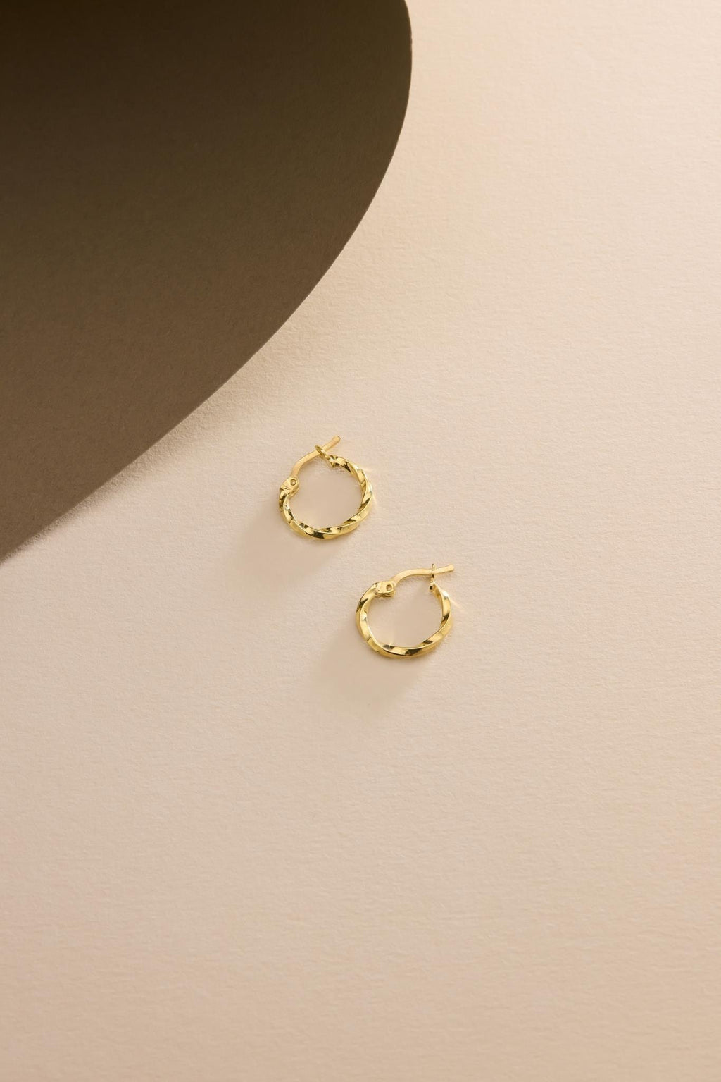 Twisted Hoop Earrings | 925 Sterling Silver 14K Gold Plated Minimal 15mm Hoop