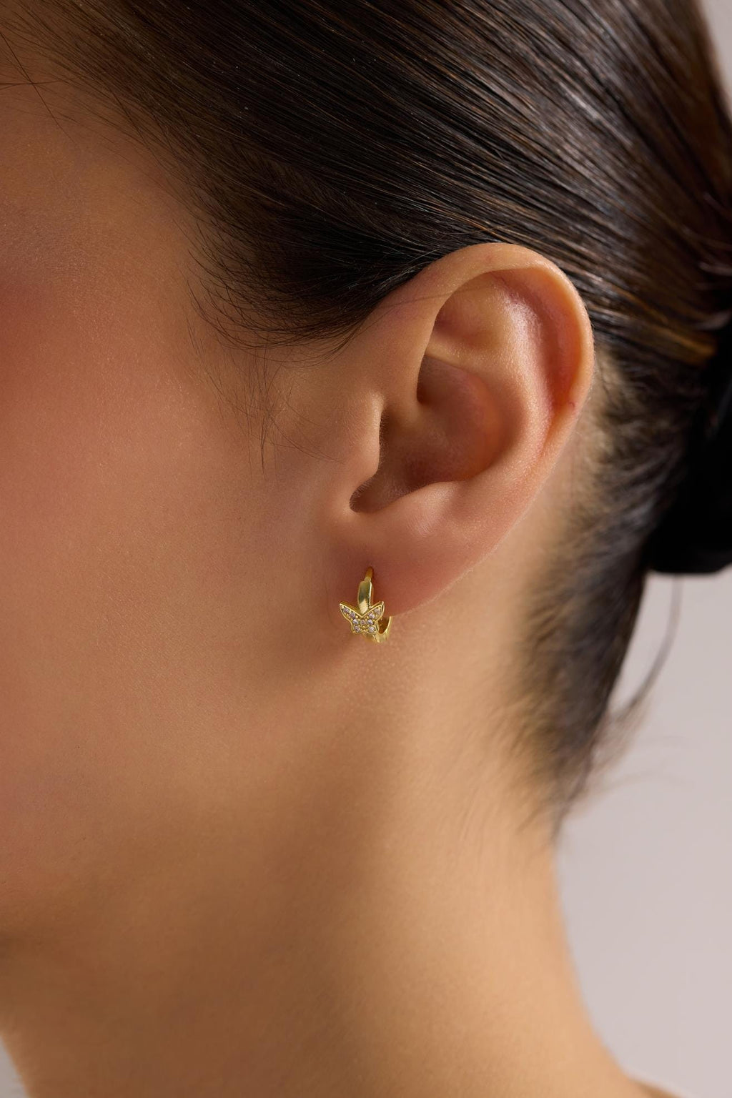 Butterfly Hoop Earrings | 925 Sterling Silver Zircon Minimal Dainty Huggie Earrings