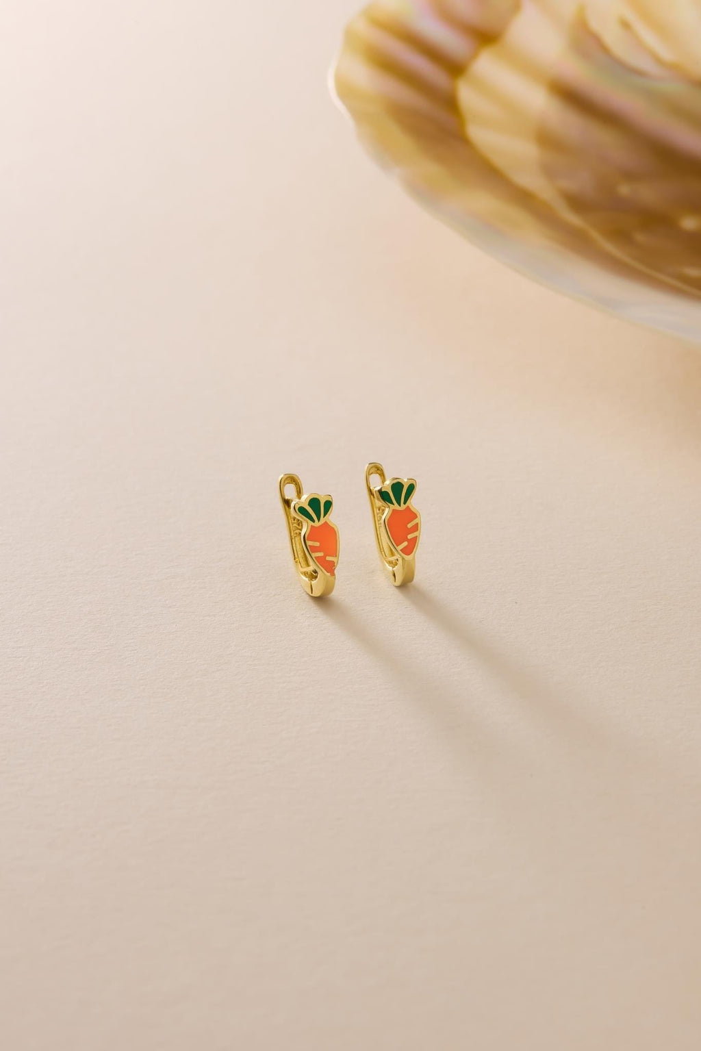 Kids Earrings | Carrot Earrings 925 Sterling Silver Enamel  Huggie Hoop