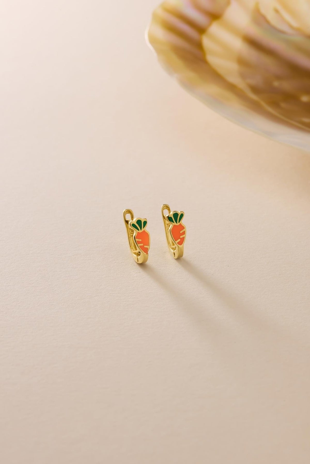 Kids Earrings | Carrot Earrings 925 Sterling Silver Enamel  Huggie Hoop