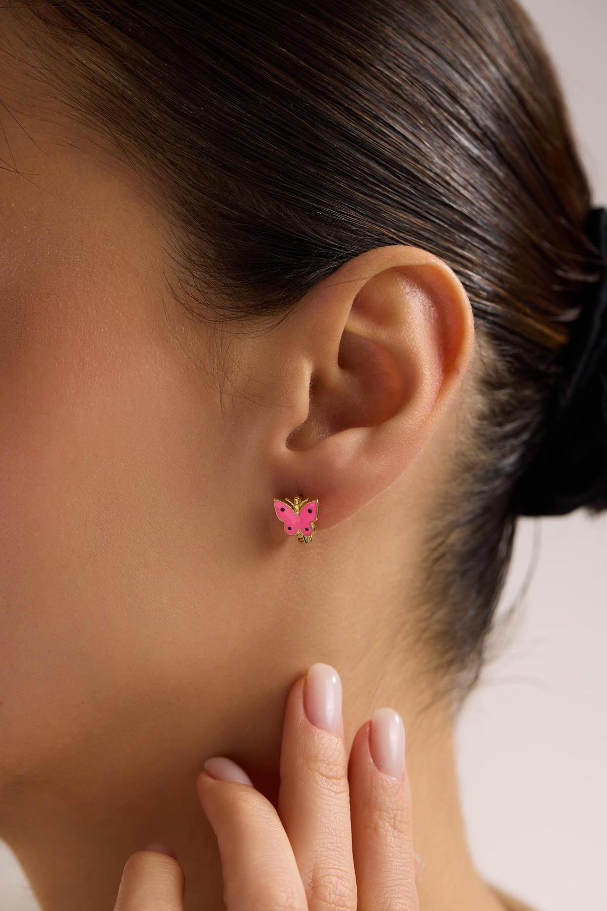 Butterfly Earrings | 925 Sterling Silver Enamel Kids Huggie Hoop Earrings