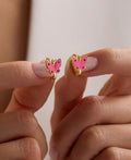 Butterfly Earrings | 925 Sterling Silver Enamel Kids Huggie Hoop Earrings