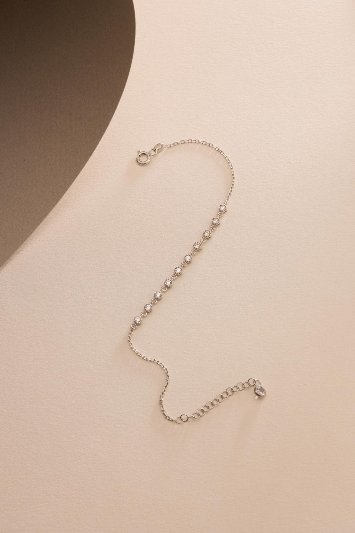 925 Sterling Silver Rhodium Plated Bracelet | White Zircon Gift for Her