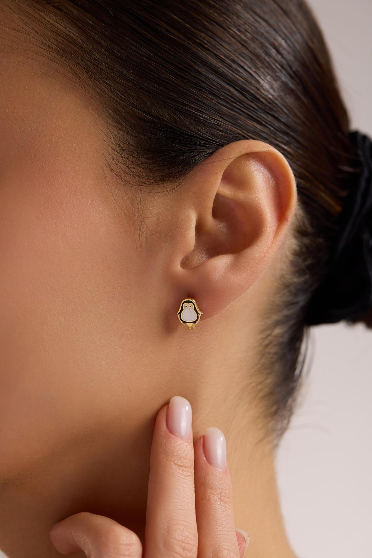 Penguin Earrings | 925 Sterling Silver Enamel Kids Stud Earrings