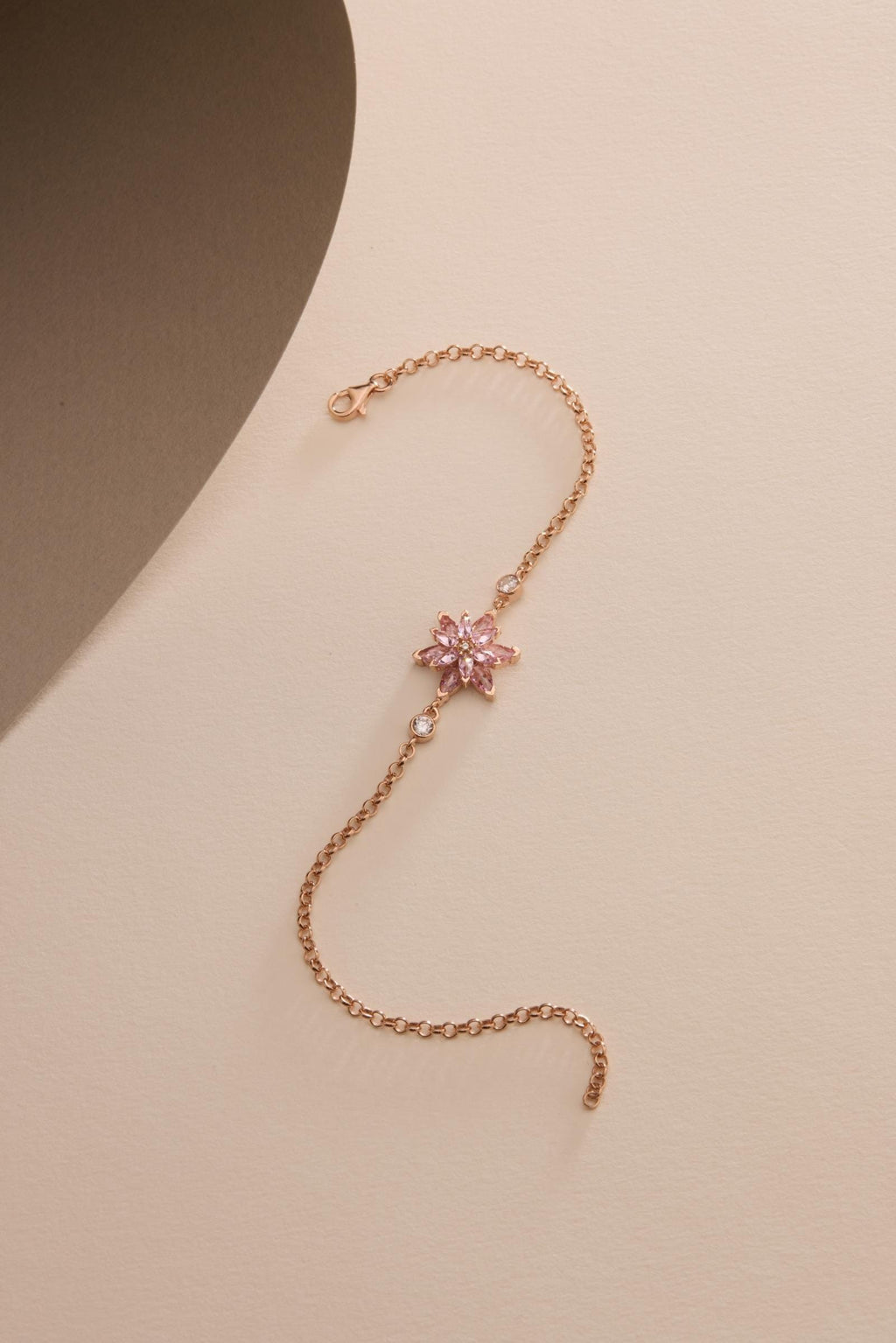Lotus Flower Bracelet | 925 Sterling Silver Rose Gold | Pink Zircon Floral | Gift for Her